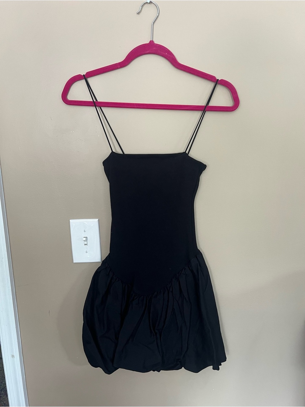 Zara Black Mini Dress with Spaghetti Straps